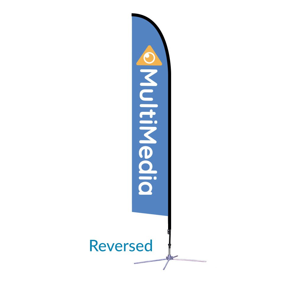 14 ft. Large Falcon® Flag — Single Sided Reverse Graphic Package / X Base